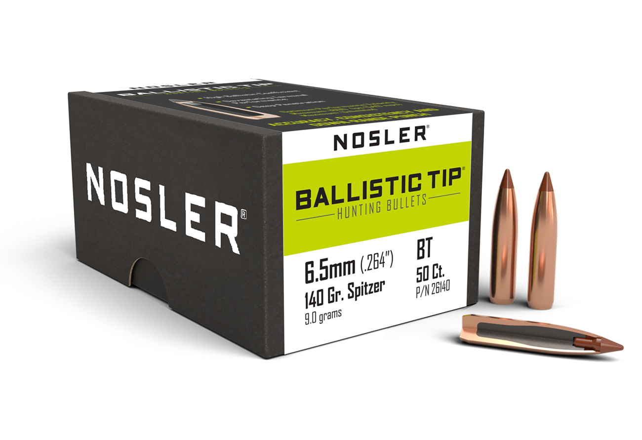 NOSLER 6.5mm / 264  140gr BALLISTIC TIP