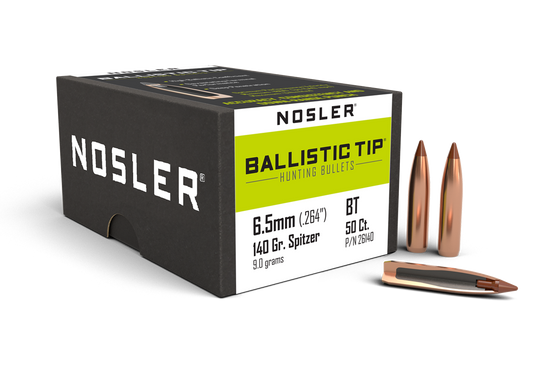 NOSLER 6.5mm / 264  140gr BALLISTIC TIP