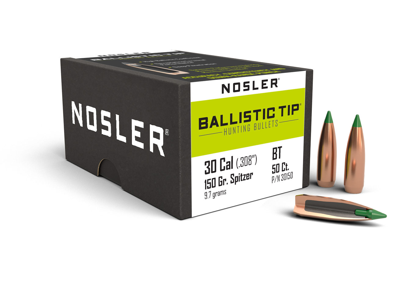 NOSLER 30 CAL / 308 150gr BALLISTIC TIP