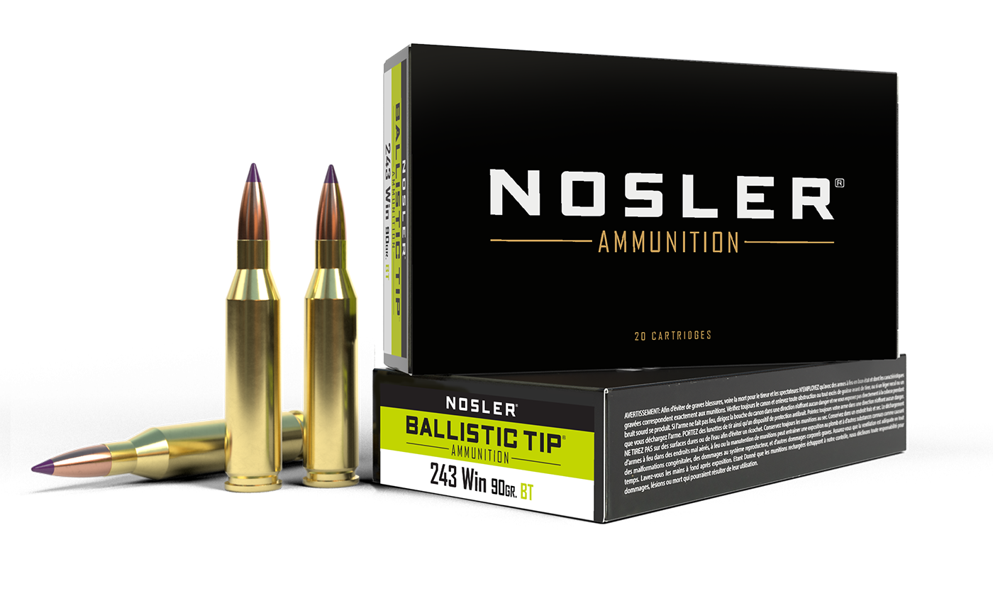 NOSLER 243 WINCHESTER 90GR BALLISTIC TIP