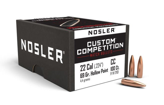 NOSLER 22 CAL / 224 69gr HPBT CUSTOM COMPETITION