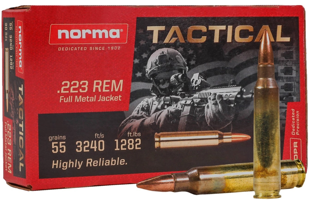 NORMA 223 REM TACTICAL FMJ 55GR (30 Rounds Per Box)