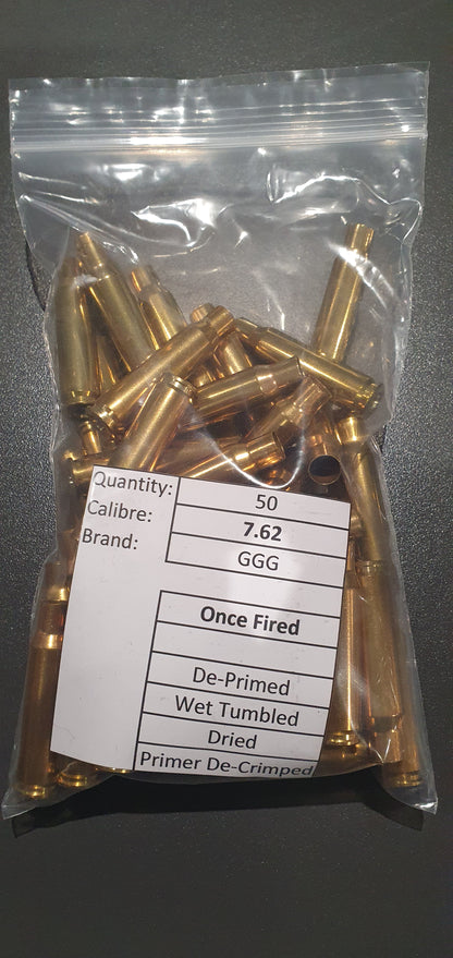 308 / 7.62X51 ONCE FIRED BRASS X 50