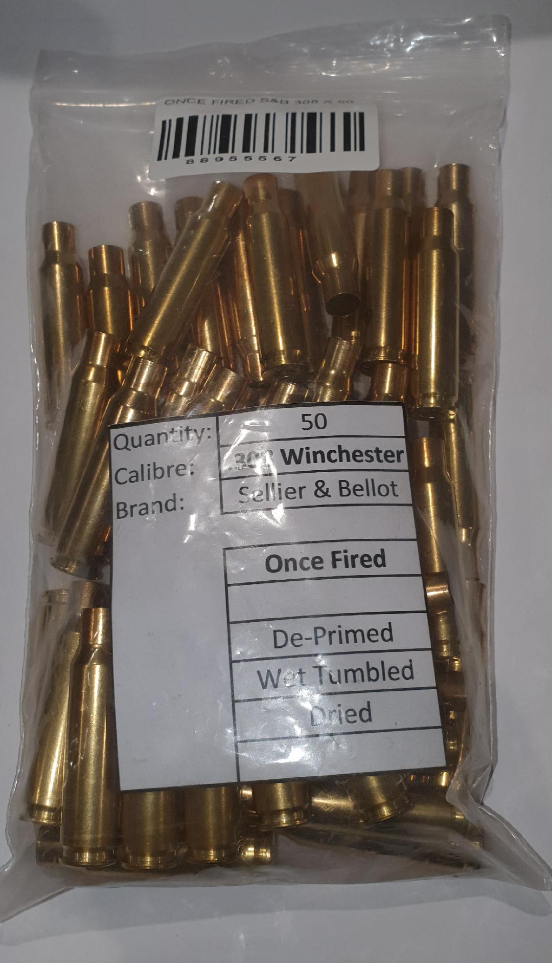 308 / 7.62X51 ONCE FIRED BRASS X 50